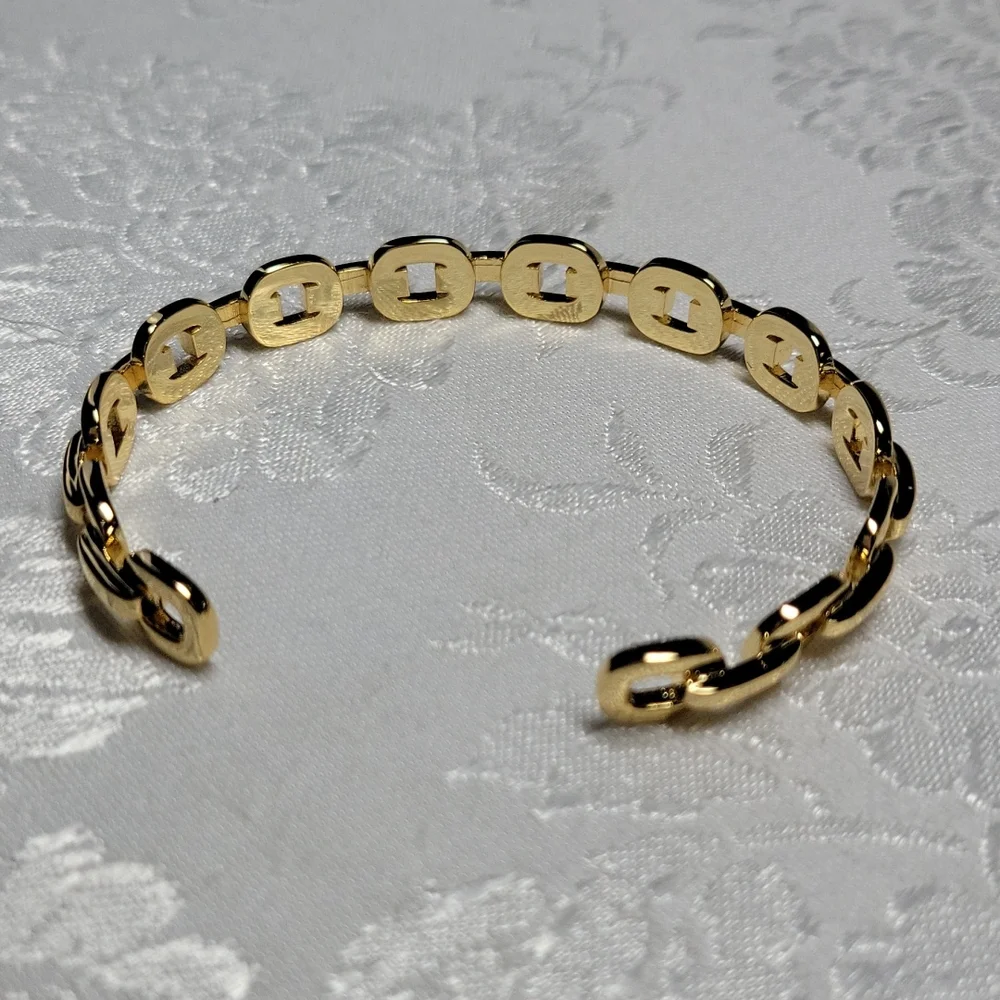Adornia 14KGP Chain Link Cuff Bracelet